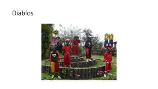  Desapareciendo personajes y saturando las calles de diablos y guarichas
desapareciendo y dejando menor importancia a los personajes de Línea,
boxeadores, payasos, chorizos, cazadores y osos entre otros que están
desapareciendo.
 La diablada esta cerca a convertirse en un festival pues en este año llegaron a
presenciar la diablada cerca de 50 mil turistas. Y los turistas buscan observar
nuevos diseños de trajes y mascaras cada vez mas elaborados fotografiándose
con la mas fea o mas elaborada, hay trajes relacionados con las hinchadas de
los equipos de futbol dejando de lado los colores tradicionales como son el
rojo. Incorporando alas, trajes, coronas y mascaras cada vez mas grandes
imposibilitando bailar al usuario dejando atrás el verdadero símbolo del traje
y de la diablada.
 