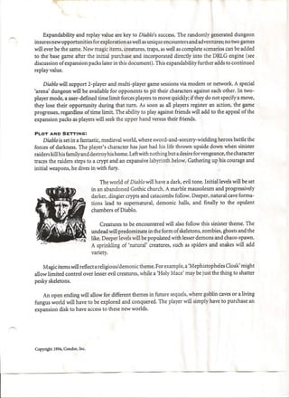 Diablo Game Pitch Deck (1994)