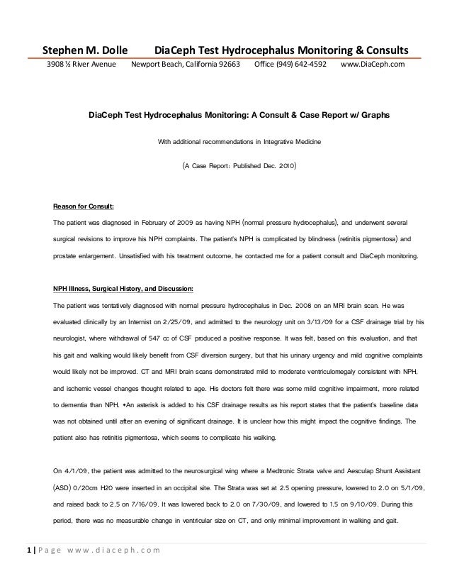 diaceph hydrocephalus monitoring report sample presentation