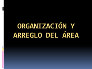 ORGANIZACIÓN Y
ARREGLO DEL ÁREA