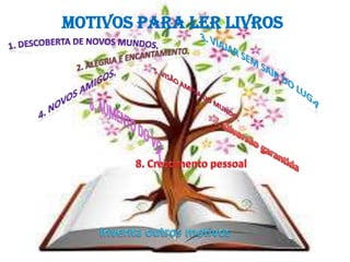 MOTIVOS PARA LER LIVROS

 