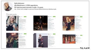 Rafa Kalimann
@rafakalimann | 970K seguidores
Nº total de posts durante a ação: 13 posts
Obs.: Entram nessa contagem os posts que marcavam @dzarmoficial e/ou #diaDdzarmspfw
 