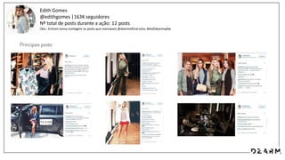 Edith Gomes
@edithgomes |163K seguidores
Nº total de posts durante a ação: 12 posts
Obs.: Entram nessa contagem os posts que marcavam @dzarmoficial e/ou #diaDdzarmspfw
 