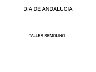 DIA DE ANDALUCIA
TALLER REMOLINO
 