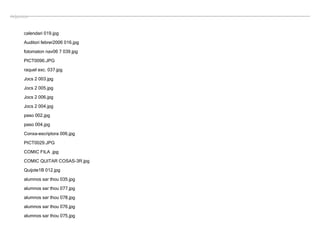 Adjuntos


      calendari 019.jpg

      Auditori febrer2006 016.jpg
      fotomaton nav06 7 039.jpg

      PICT0096.JPG

      raquel exc. 037.jpg

      Jocs 2 003.jpg

      Jocs 2 005.jpg
      Jocs 2 006.jpg

      Jocs 2 004.jpg

      paso 002.jpg

      paso 004.jpg

      Conxa­escriptora 006.jpg

      PICT0029.JPG

      COMIC FILA .jpg

      COMIC QUITAR COSAS­3R.jpg

      Quijote1B 012.jpg

      alumnos sar thou 035.jpg

      alumnos sar thou 077.jpg

      alumnos sar thou 078.jpg

      alumnos sar thou 076.jpg

      alumnos sar thou 075.jpg
 