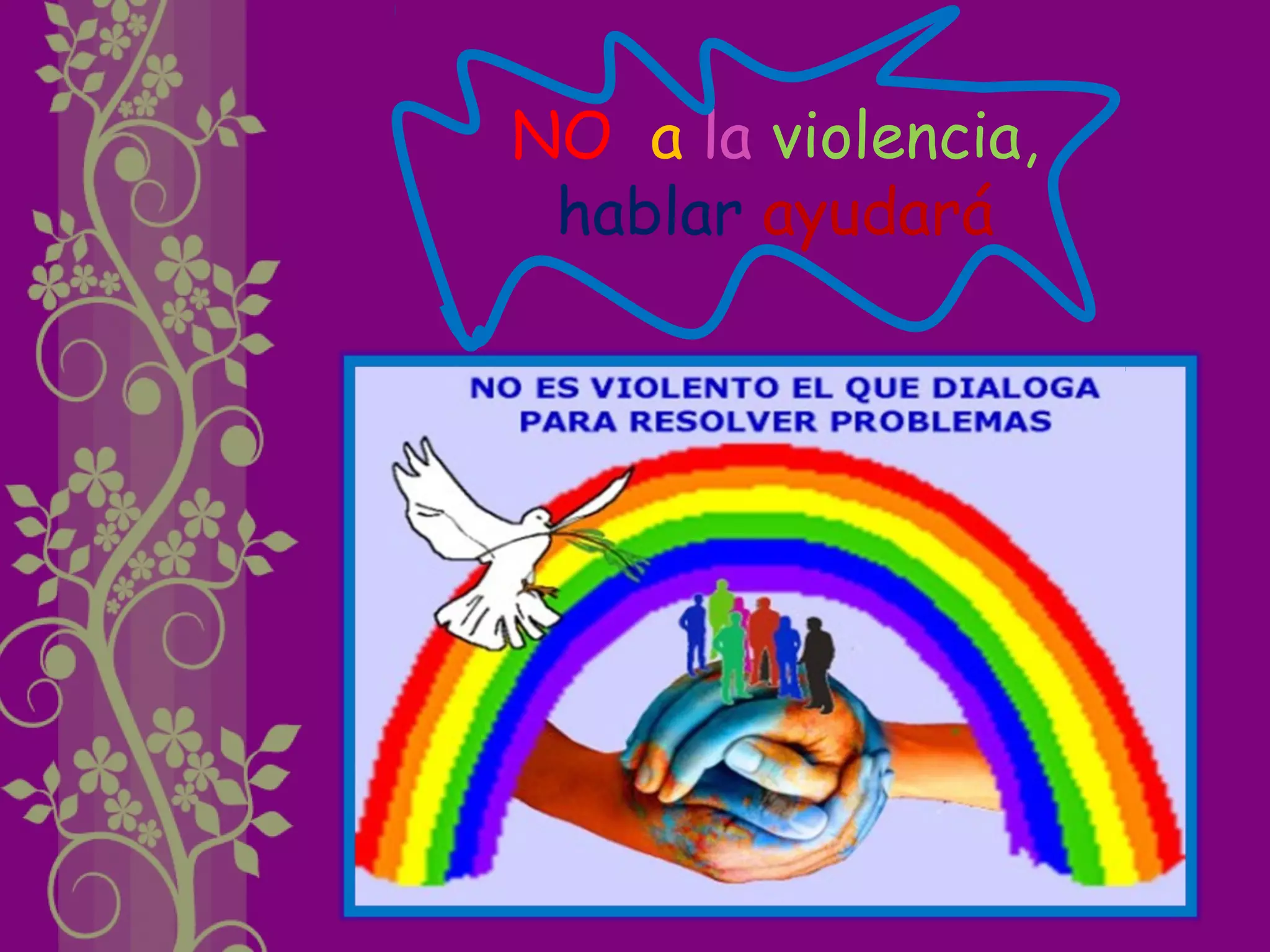 NO a la violencia,
hablar ayudará