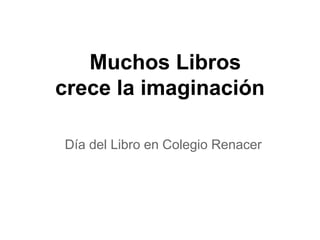 Muchos Libros
crece la imaginación
Día del Libro en Colegio Renacer
 
