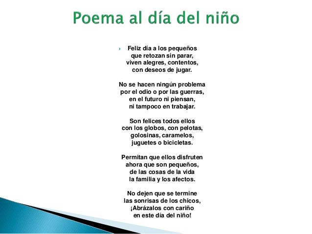 Un Poema Para El Día Del Niño - Hay Niños