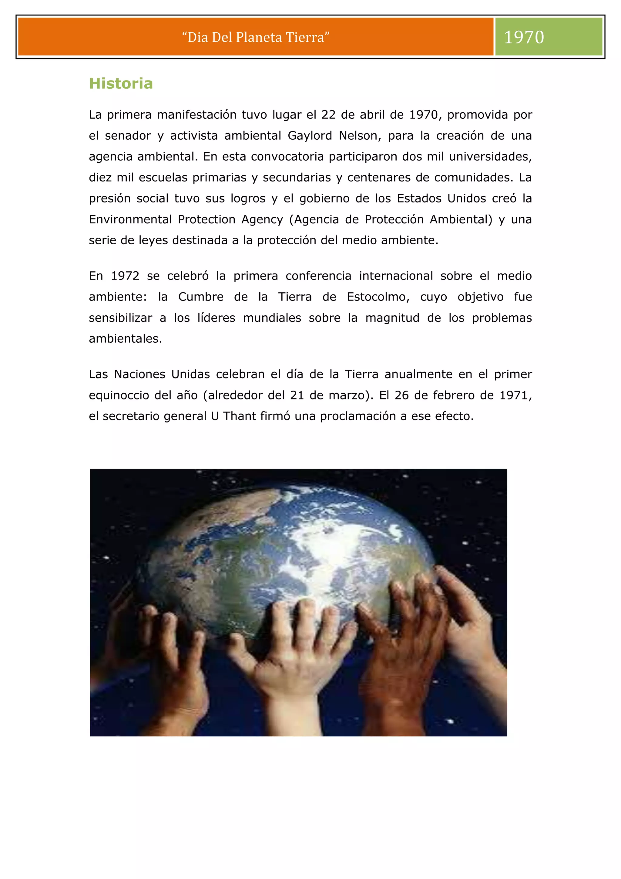 Dia del planeta tierra | DOCX
