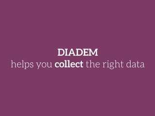 DIADEM 
helps you collect the right data 
 