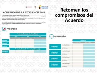 Retomen los
compromisos del
Acuerdo
 