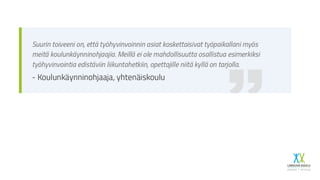 Yhteisöllisyyttä ja iloa - Liikkuva koulu henkilökunnan osallisuuden tukena