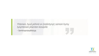 Yhteisöllisyyttä ja iloa - Liikkuva koulu henkilökunnan osallisuuden tukena