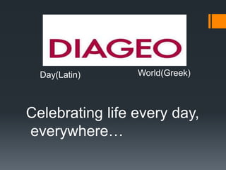 Celebrating life every day,
everywhere…
Day(Latin) World(Greek)
 