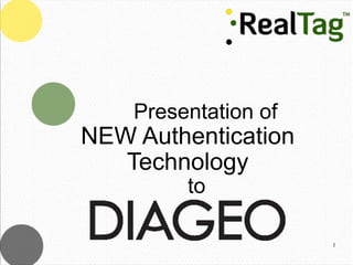 Presentation of
NEW Authentication
Technology
to
1
 