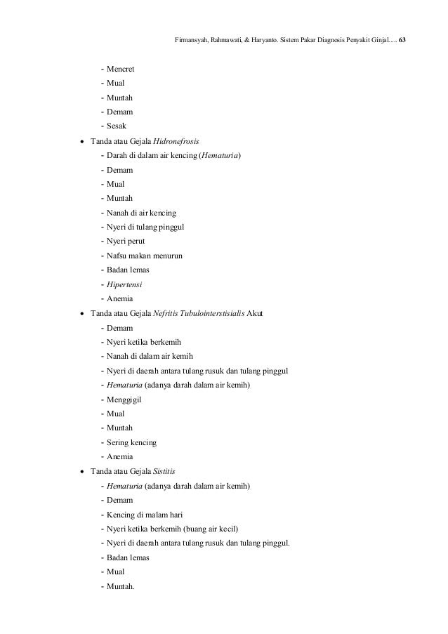 Diagnosa penyakit ginjal