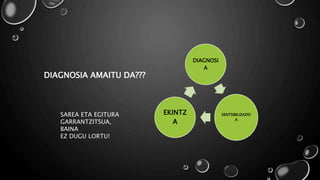 DIAGNOSIA AMAITU DA???
DIAGNOSI
A
SENTSIBILIZAZIO
A
EKINTZ
A
SAREA ETA EGITURA
GARRANTZITSUA,
BAINA
EZ DUGU LORTU!
 