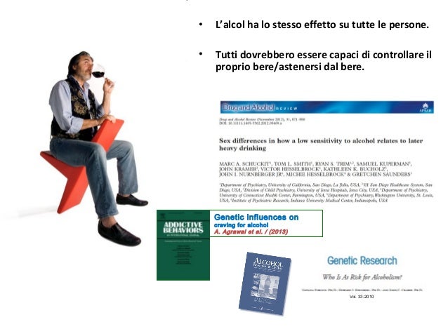 Esser cucito da alcool durante 3 mesi