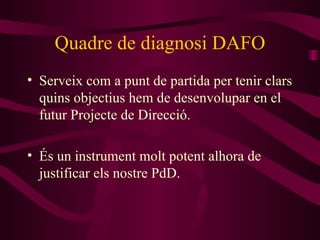 Quadre de diagnosi DAFO ,[object Object],[object Object]