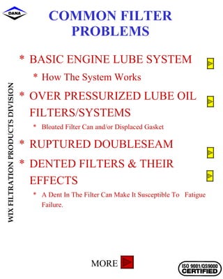 COMMON FILTER PROBLEMS ,[object Object],[object Object],[object Object],[object Object],[object Object],[object Object],[object Object],MORE  