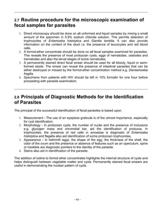 Coproscopia Diagnosing medical parasites | PDF