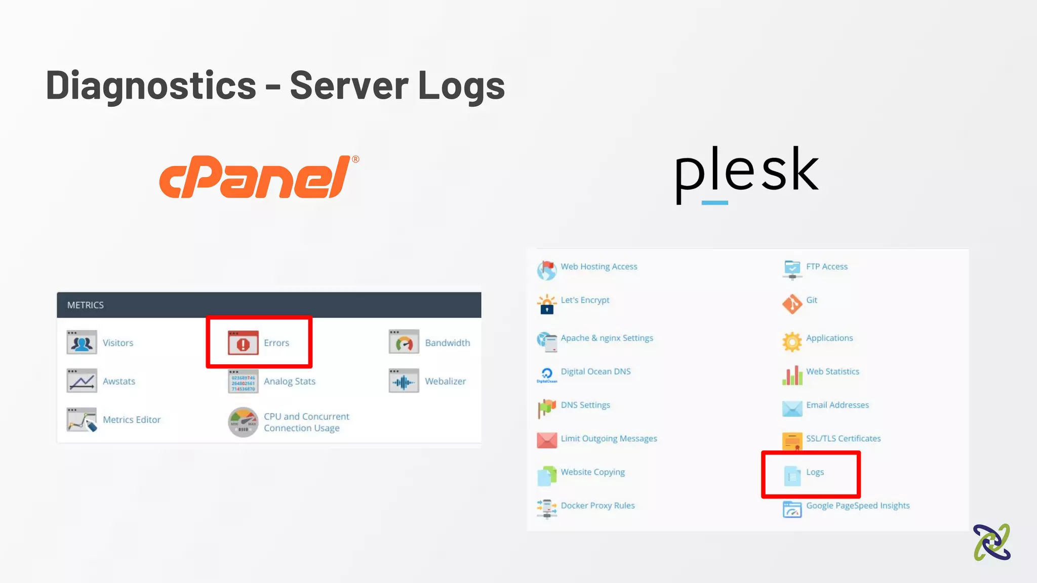Diagnostics - Server Logs
 
