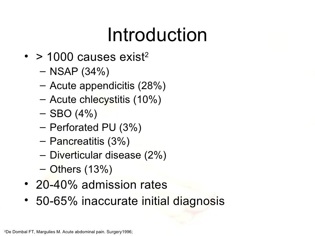 Diagnosis And Management Of Acute Abdominal Pain