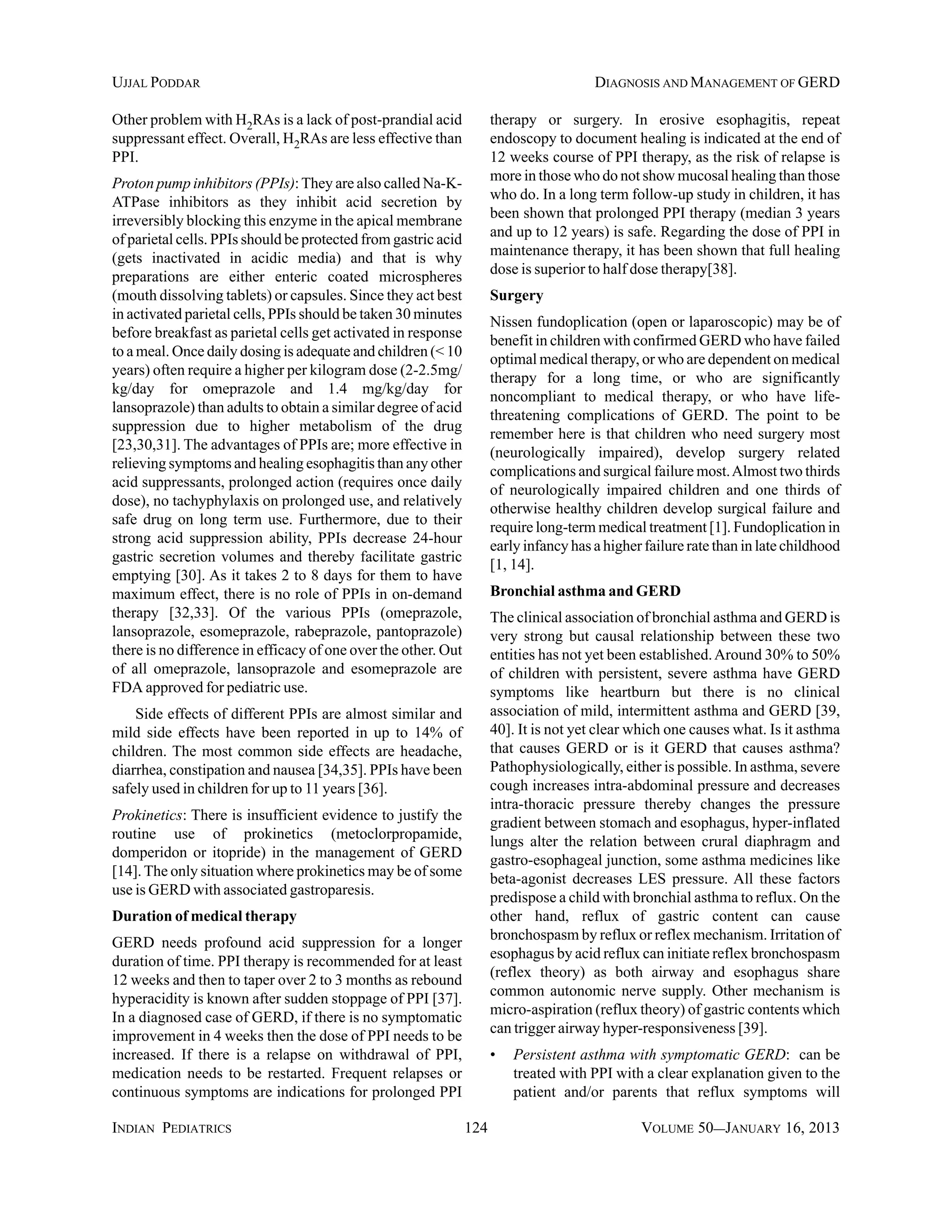 Diagnosis and management of gastroesophageal reflux disease (gerd) jan ...