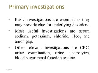 Diagnosis and treatment of acid base disorders(1)