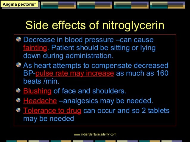 Nitroglycerin Side Effects Headache