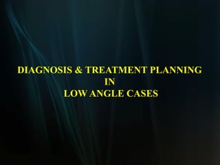 DIAGNOSIS & TREATMENT PLANNING
IN
LOW ANGLE CASES
 
