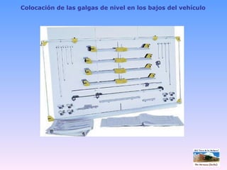 Colocación de las galgas de nivel en los bajos del vehículo 