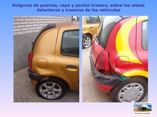 Holguras de puertas, capó y portón trasero, sobre las aletas delanteras y traseras de los vehículos 