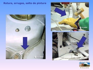 Rotura, arrugas, salto de pintura 