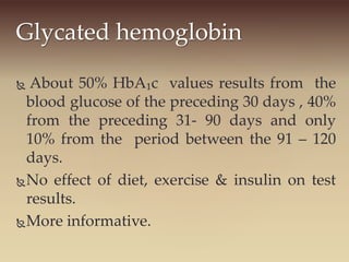 Diagnostic Tests of Diabetes | PPT