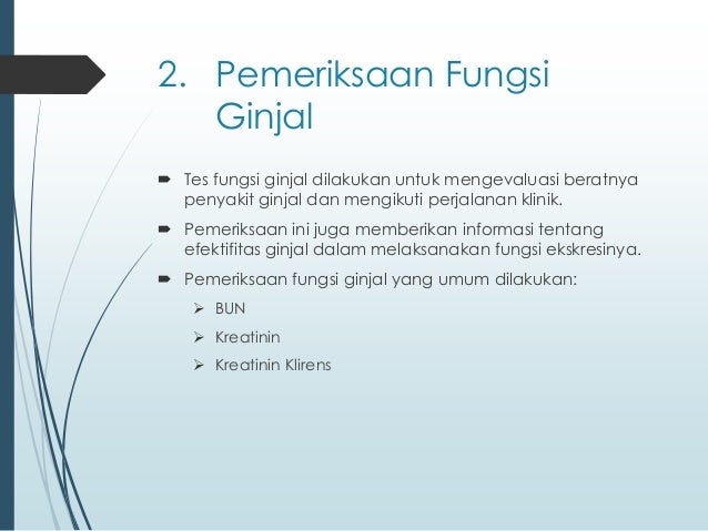 Diagnosis fungsi ginjal