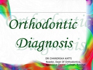 DR CHANDRIKA KATTI
Reader, Dept Of Orthodontics.
Navodaya Dental College, Raichur.
 