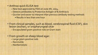 Diagnosis of anthrax | PPTX