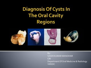 By:
SASHI KUMAR MANOHAR
CRI
Department Of Oral Medicine & Radiology
VMSDC
 