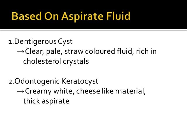 Diagnosis of cysts in oral cavity