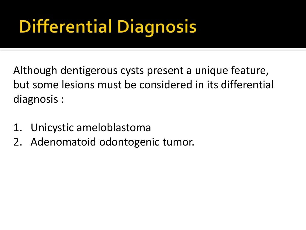 Diagnosis of cysts in oral cavity