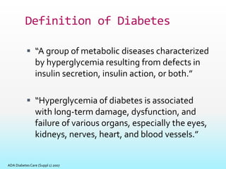 Etiologic classification of diabetes mellitus
1.Type 1 diabetes
(B-cell destruction usually leading to absolute insulin de...