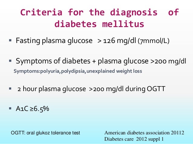 Diagnosis of diabetes mellitus