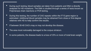 Diagnosis of huntington's disease | PPT