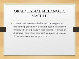 Diagnosis of pigmented lesions of oral cavity | PPTX