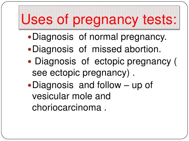 Diagnosis of pregnancy