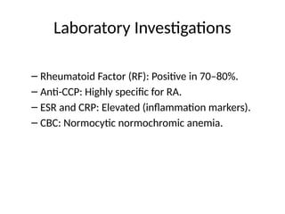 Comprehensive Rheum Panel Comprehensive Diagnosis of Rheumatoid Arthritis: Clinical, Laboratory ...