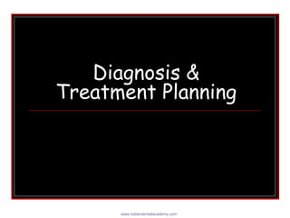Diagnosis &
Treatment Planning
www.indiandentalacademy.com
 