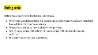 Tools for assessment in mathematics, observation, rating scale ...