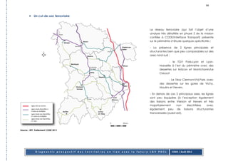 99


            Un cul-de-sac ferroviaire



                                                                         Le réseau ferroviaire (qui fait l’objet d’une
                                                                         analyse très détaillée en phase 2 de la mission
                                                                         confiée à CODE/Interface Transport) présente
                                                                         sur le périmètre d’étude quelques spécificités :

                                                                         - La présence de 2 lignes principales et
                                                                         structurantes bien que peu comparables sur des
                                                                         axes nord-sud :

                                                                                        - le TGV Paris-Lyon et Lyon-
                                                                                Marseille à l’est du périmètre avec des
                                                                                dessertes sur Mâcon et Montchanin/Le
                                                                                Creusot

                                                                                       - Le Téoz Clermont-Fd-Paris avec
                                                                                des dessertes sur les gares de Vichy,
                                                                                Moulins et Nevers.

                                                                         - En dehors de ces 2 principaux axes, les lignes
                                                                         sont peu équipées (à l’exception également
                                                                         des liaisons entre Vierzon et Nevers et très
                                                                         majoritairement      non   électrifiées    avec
                                                                         également peu de liaisons structurantes
                                                                         transversales (ouest-est).




Source : RFF, Traitement CODE 2011




             Diagnostic prospectif des territoires en lien avec la future LGV POCL       CODE / Août 2011
 